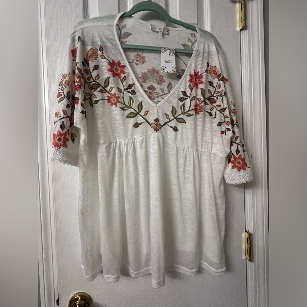 NWOT Suzanne Betro 1X boho top